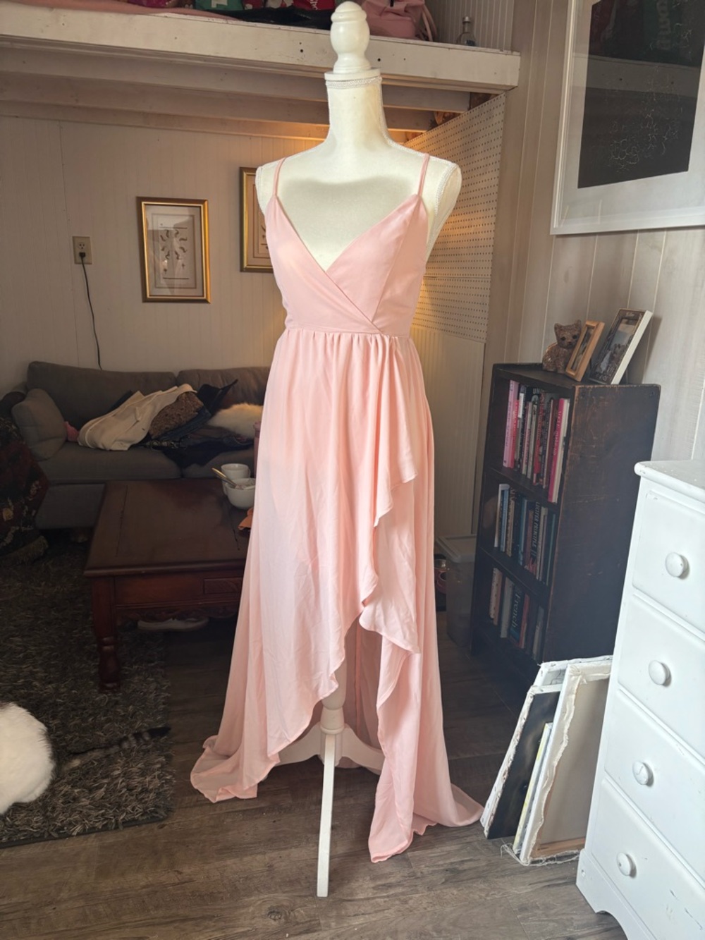 Light Pink Strappy Wrap Maxi Dress